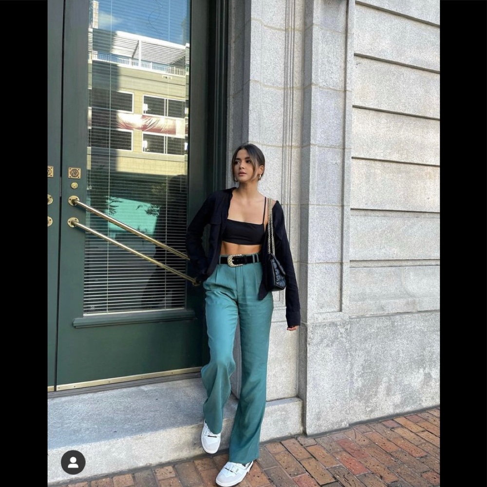 Zara FLOWY PLEATED PANTS full-length